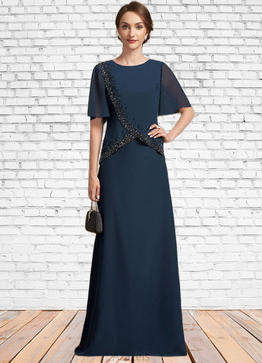 Alana A-Line Scoop Neck Floor-Length Chiffon Mother of the Bride Dress With Beading Sequins DF126P0014787