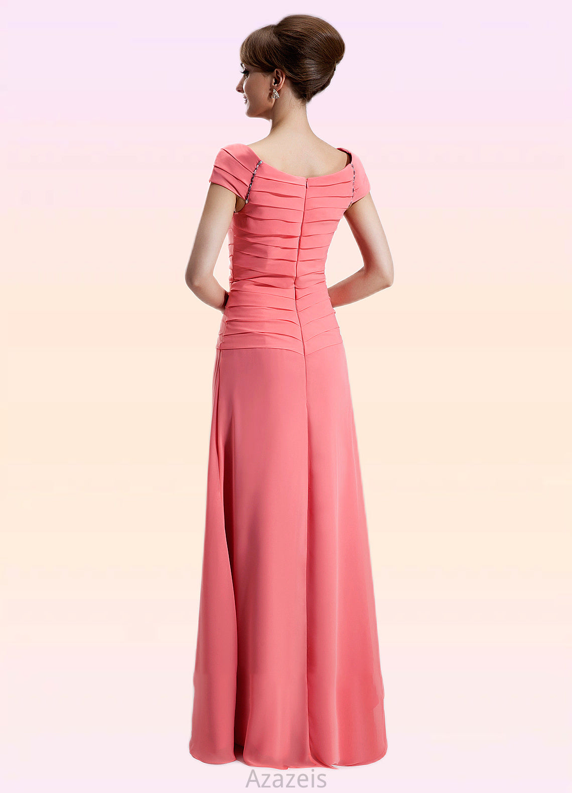 Regan A-Line Scoop Neck Floor-Length Chiffon Mother of the Bride Dress With Ruffle Beading DF126P0014872