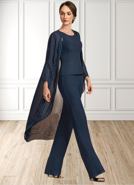 Millie Jumpsuit/Pantsuit Scoop Neck Floor-Length Chiffon Mother of the Bride Dress DF126P0014914