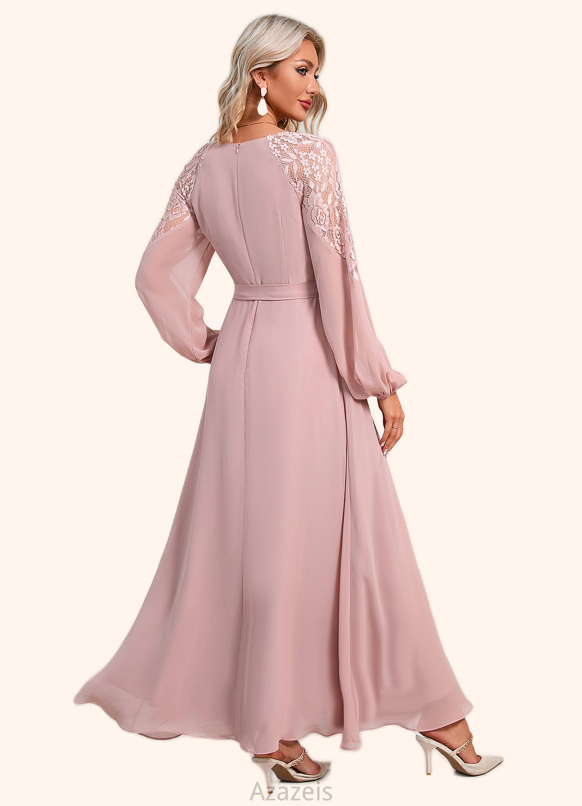 Janae V-Neck Elegant A-line Chiffon Dresses DFP0022360