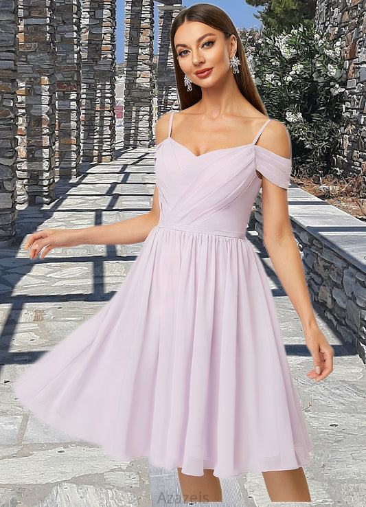 Kamryn A-line V-Neck Knee-Length Chiffon Cocktail Dress With Pleated DFP0022367