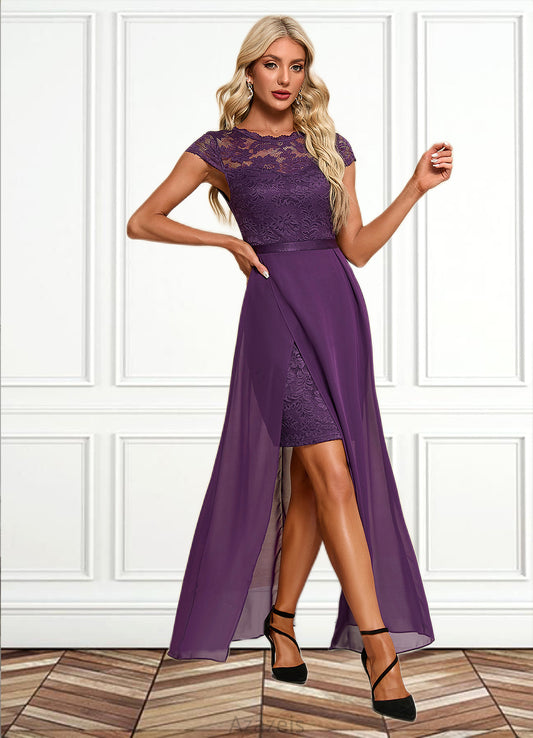 Rebecca Illusion Elegant A-line Chiffon Lace Maxi Dresses DFP0022451