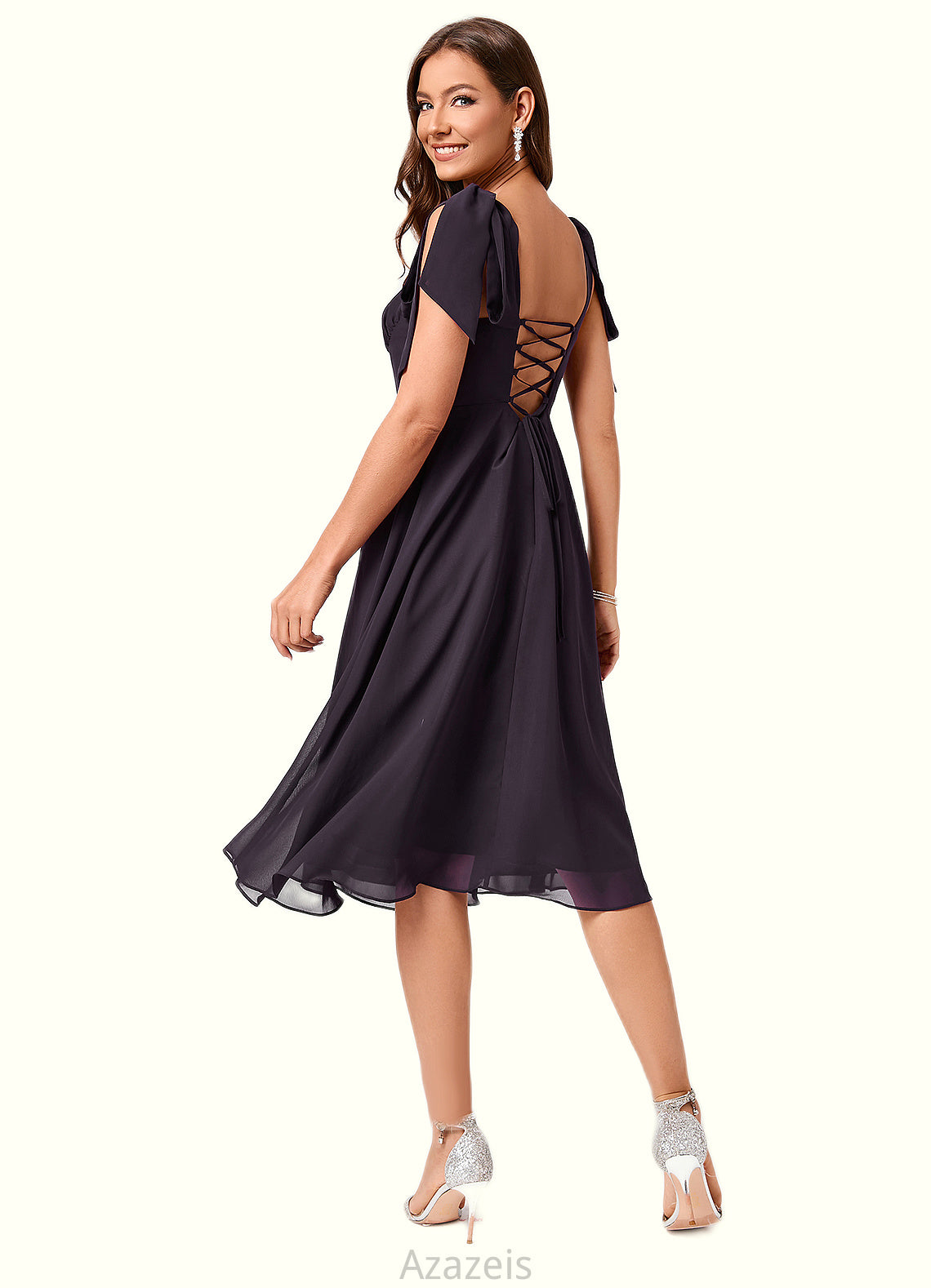 Kayley A-line Sweetheart Knee-Length Chiffon Cocktail Dress DFP0022500