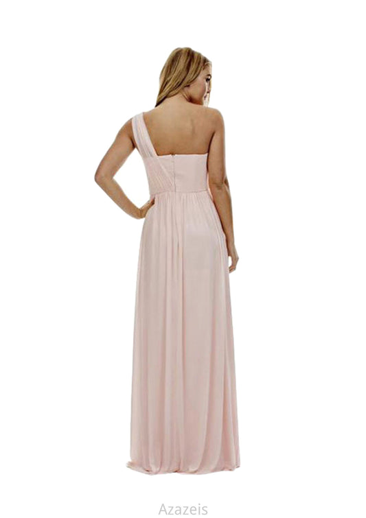 A-Line/Princess One-Shoulder Long/Floor-Length Chiffon Bridesmaid Dresses Serena DFP0025329