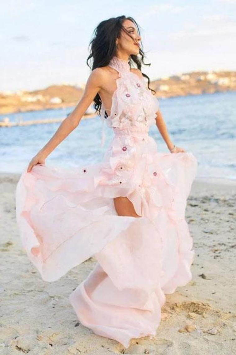 Halter Backless Chiffon Beach Wedding Dresses With Appliques SJSPR1EZ5X1