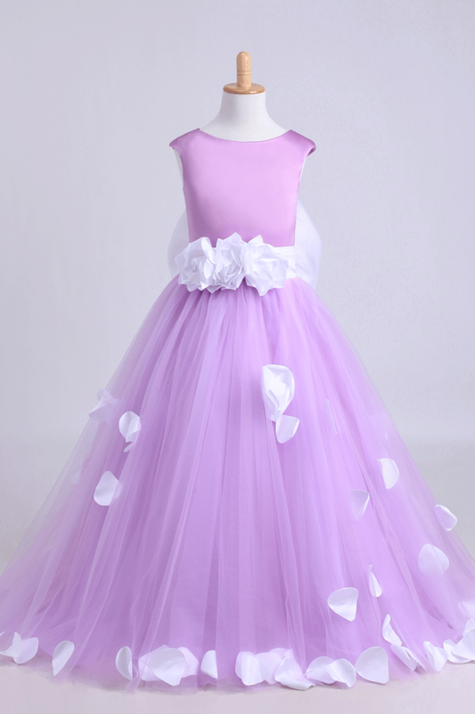 2024 Cute A-Line Ankle-Length Flower Girl Dresses With Bow-Knot