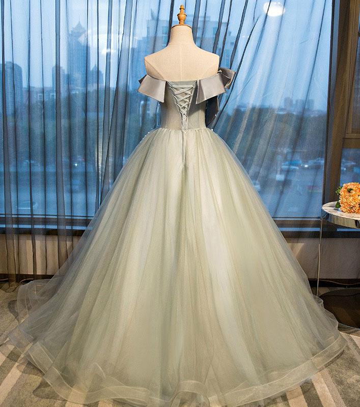 Ball Gown Strapless Appliques Beads Tulle Quinceanera Dresses with Lace up, Prom Dresses SJS15564