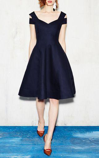 Cute Homecoming Dresses A Line Satin Elianna Round Neck Navy Short CD2024