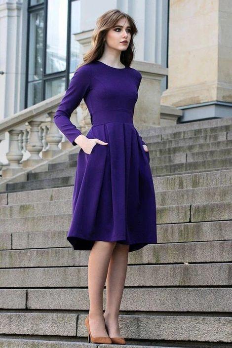 Purple Long Sleeves Boho Homecoming Dresses Cocktail Delilah Dress Dress CD4589