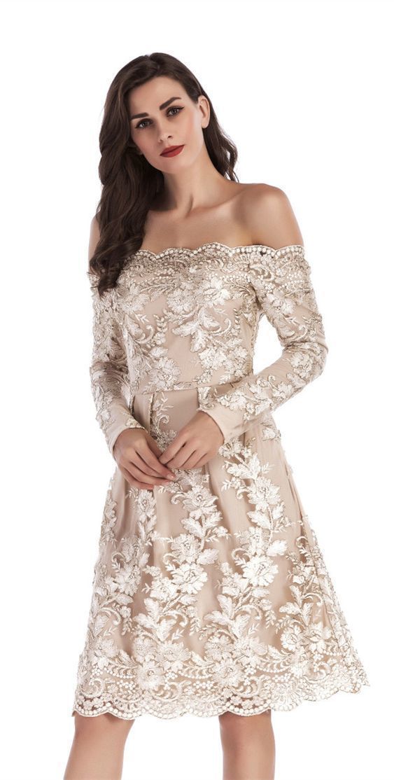 Homecoming Dresses Aiyana Off The Shoulder Long Sleeves CD896