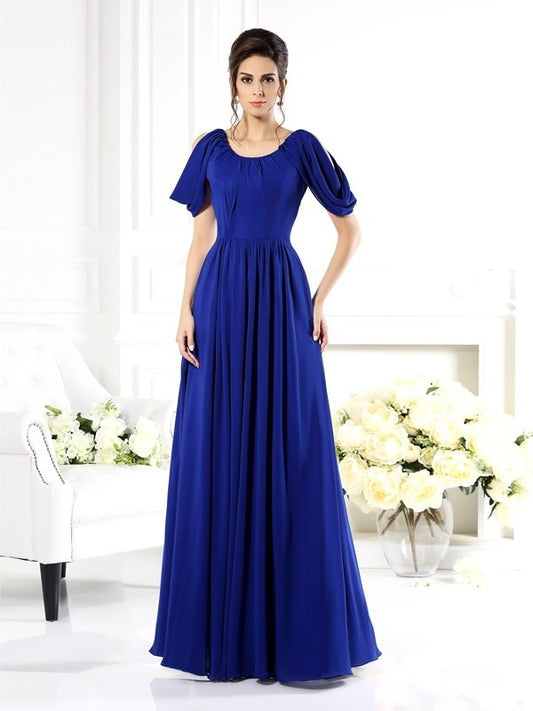 A-Line/Princess Scoop Sleeveless Long Chiffon Mother of the Bride Dresses DFP0007322