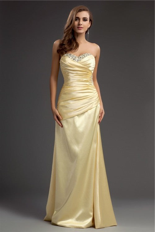 Sheath/Column Sweetheart Sleeveless Long Taffeta Dresses DFP0004366