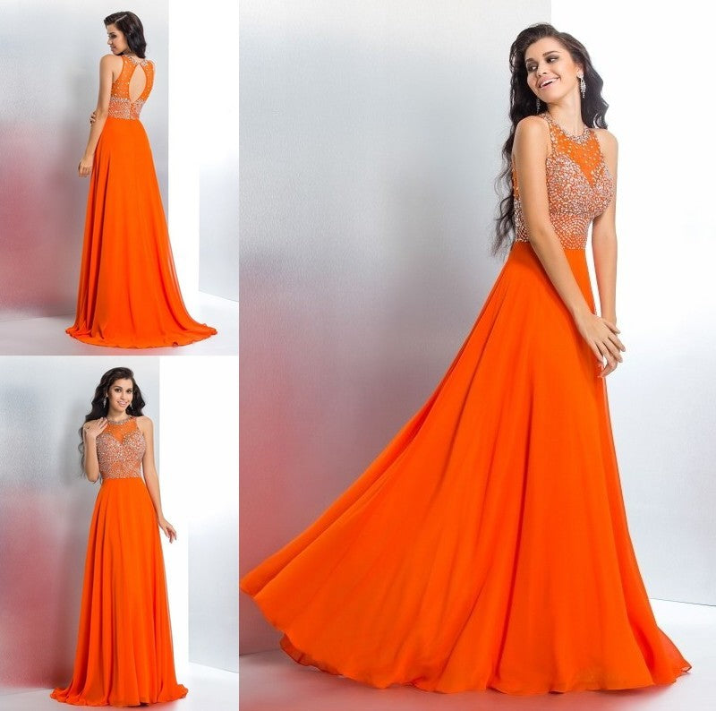 Trumpet/Mermaid Scoop Beading Sleeveless Long Chiffon Dresses DFP0002607