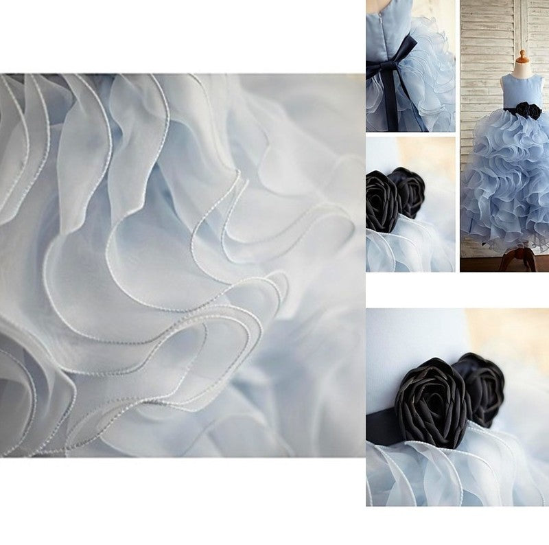 Ball Gown Sleeveless Scoop Ruffles Floor-Length Organza Flower Girl Dresses DFP0007486