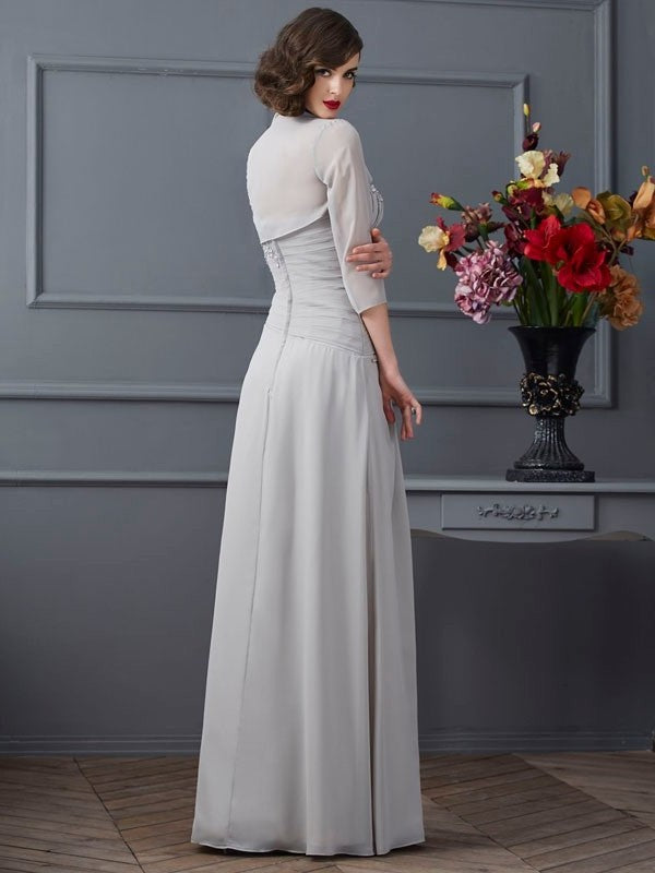 A-Line/Princess One-Shoulder Sleeveless Beading Long Chiffon Mother of the Bride Dresses DFP0007167