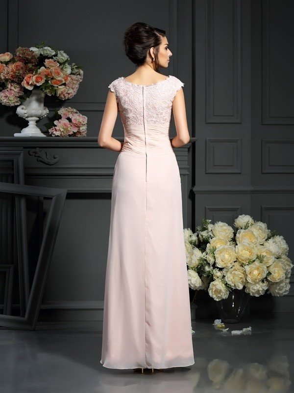 A-Line/Princess Scoop Lace Sleeveless Long Chiffon Mother of the Bride Dresses DFP0007076