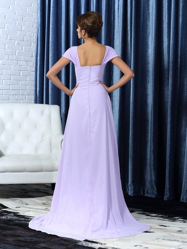 A-Line/Princess Straps Beading Sleeveless High Low Chiffon Mother of the Bride Dresses DFP0007246