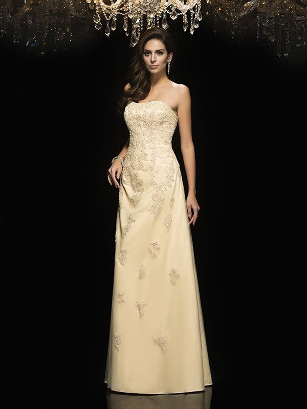 A-Line/Princess Sweetheart Sleeveless Long Net Mother of the Bride Dresses DFP0007395