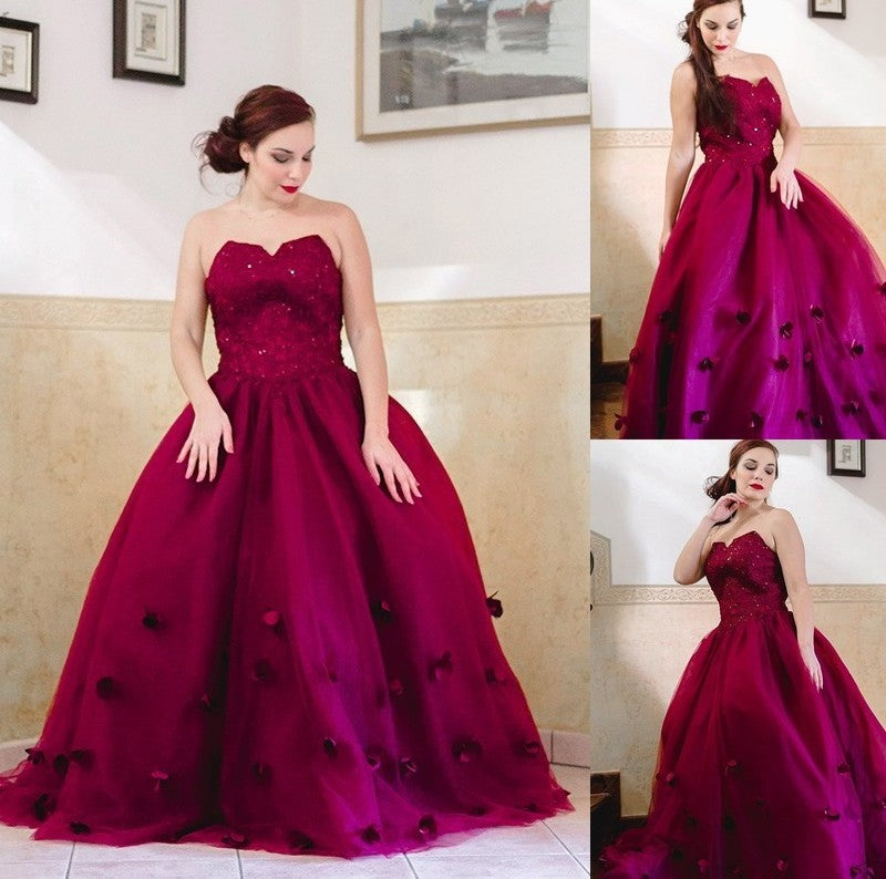 Ball Gown Applique Sweetheart Tulle Sleeveless Floor-Length Dresses DFP0004492