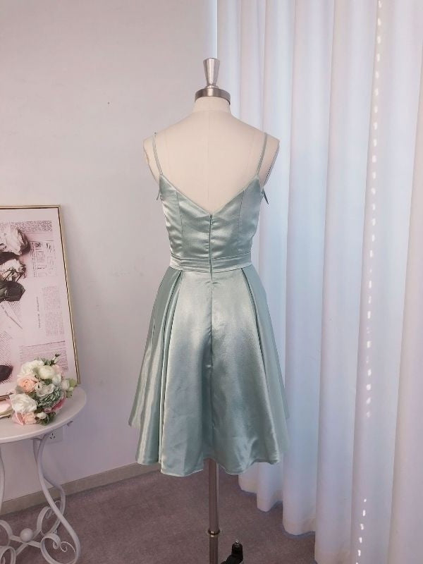 A-Line/Princess Ruffles Spaghetti Straps Sleeveless Short/Mini Homecoming Dresses DFP0004629